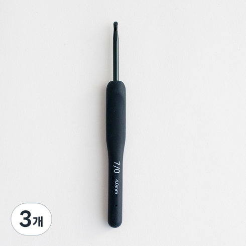yarna 고무그립 모사용 코바늘 7/0호 4mm, 3개
