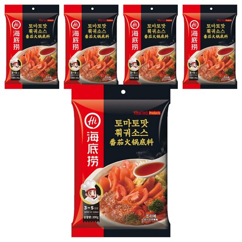 하이디라오 토마토맛 훠궈 소스, 5개, 200g
