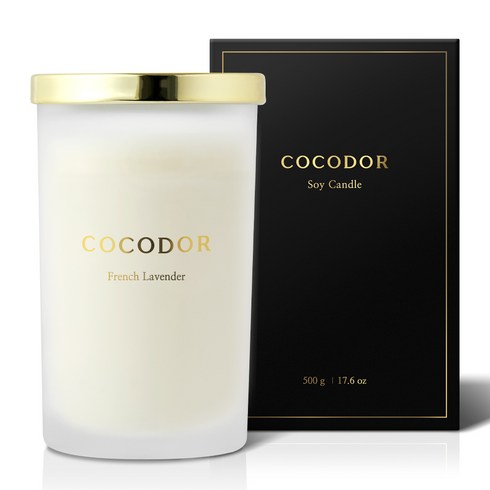 코코도르 소이캔들 라지자, 프렌치라벤더, 500g, 1개
