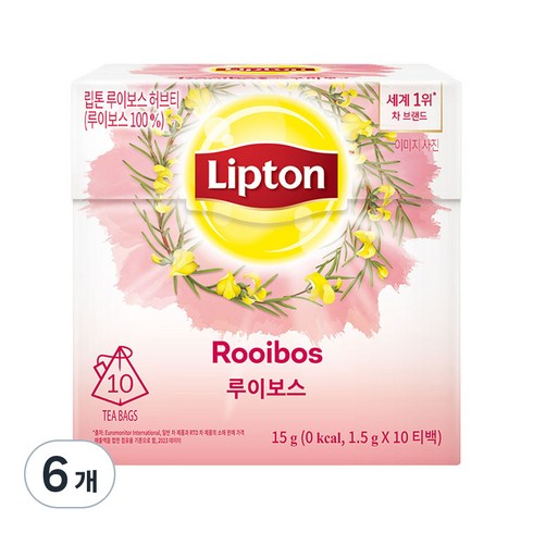 립톤 루이보스 허브차 티백, 1.5g, 10개입, 6개