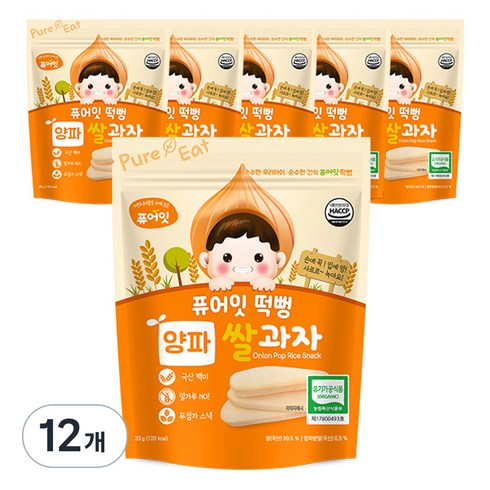 퓨어잇 떡뻥 쌀과자, 양파, 30g, 12개