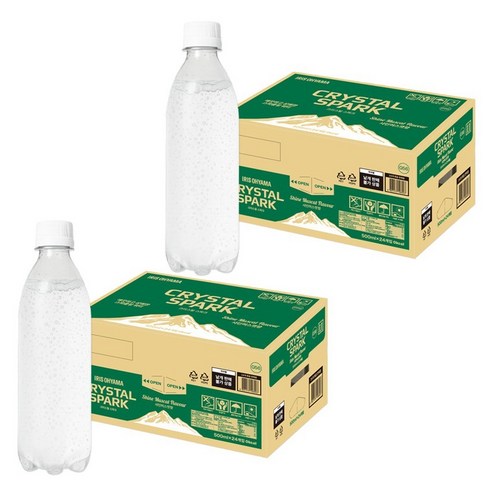 아이리스 크리스탈 스파크 제로 탄산음료 샤인머스캣향 무라벨, 48개, 500ml