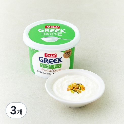 후디스그릭요거트 달지않은 저지방, 450g, 3개