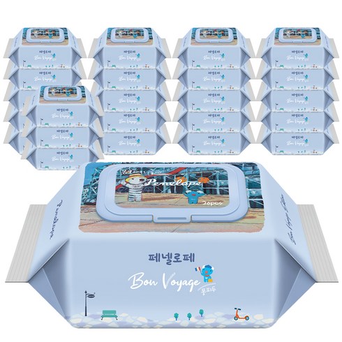 페넬로페 본보야지 퐁피두 아기물티슈 휴대캡형, 75g, 20매, 24개