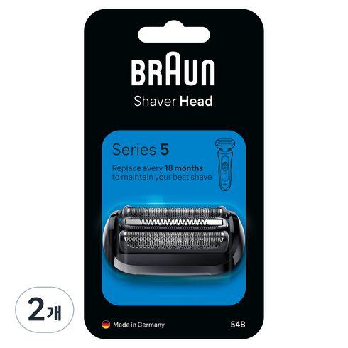 BRAUN 정품 시리즈 5 교체용 날망 일체형, 54B, 2개