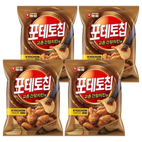 포테토칩 교촌간장치킨맛, 55g, 4개