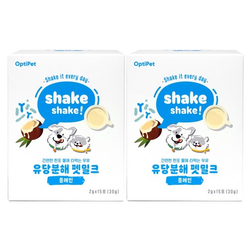 옵티펫 반려동물 유당분해 펫밀크 파우더 플레인, 30g, 2개, 우유