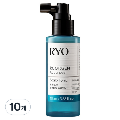 려 쿨링 두피 탈모케어 루트젠 아쿠아필 헤어토닉, 100ml, 10개