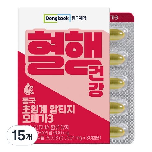 동국제약 혈행건강 초임계 알티지 오메가3 30.03g, 15개, 30정