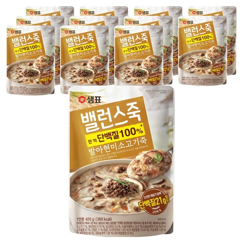 샘표 밸런스죽 발아현미 소고기죽, 420g, 12개