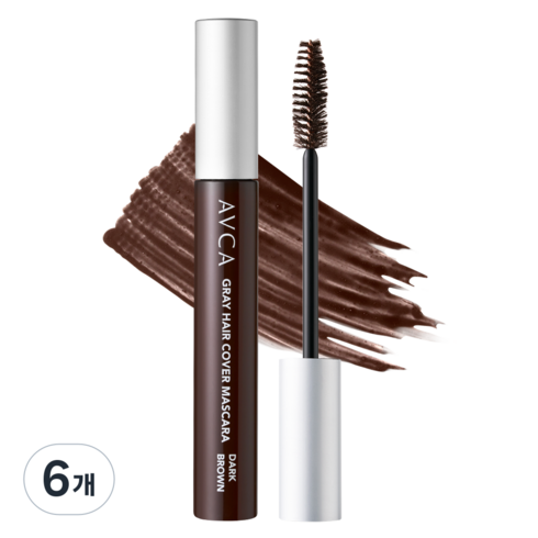 아브카 래피드 새치 커버 헤어 마스카라 7g, 다크브라운, 6개