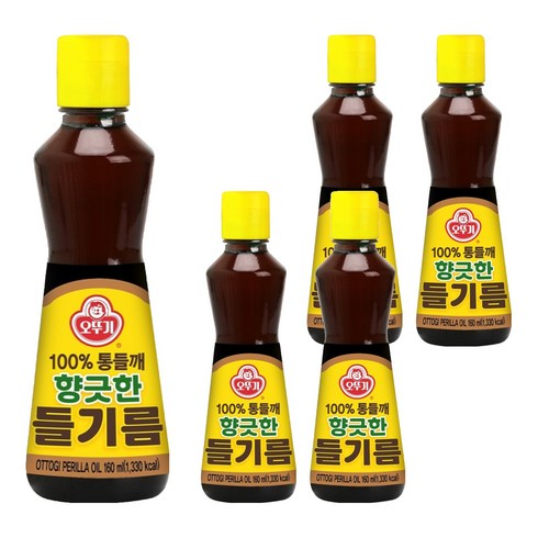 오뚜기 향긋한 들기름, 160ml, 5개