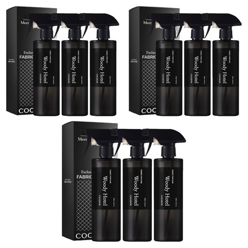 코코도르 패브릭 퍼퓸 섬유탈취제 우디호텔 본품, 9개, 500ml