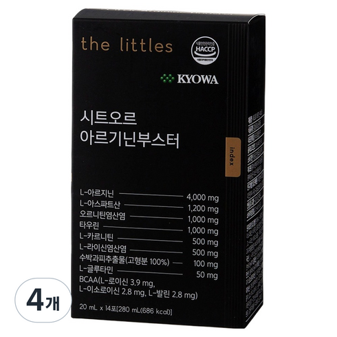 더리틀스 시트오르 아르기닌부스터 라이신 오르니틴 L 아르기닌 14p, 280ml, 4개