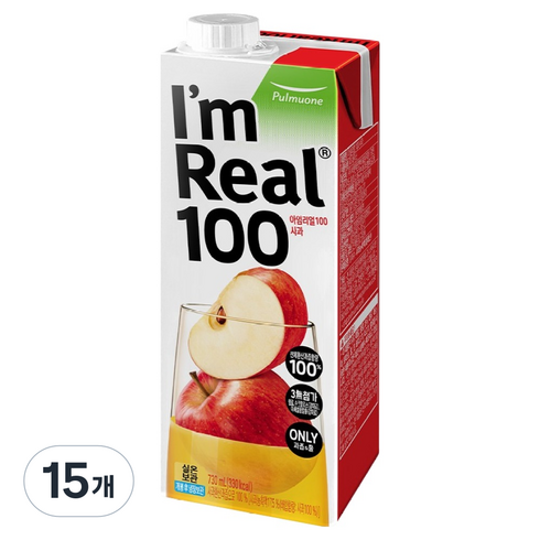 아임리얼 100 사과, 730ml, 15개