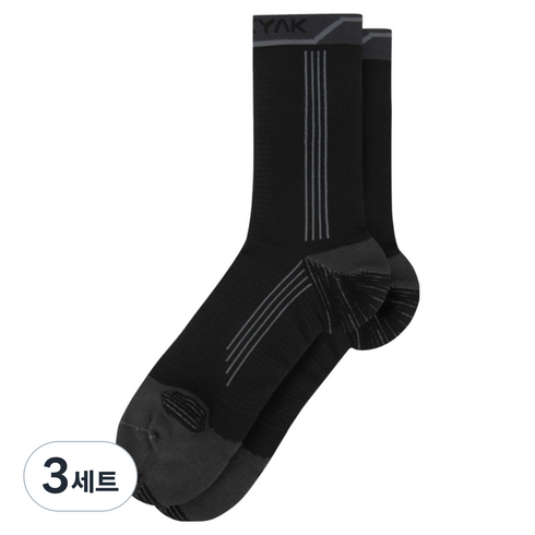 블랙야크 하이킹미드삭스 2BYSCXV902, 블랙, 3세트