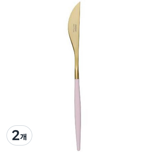 달퍼 마이아 디너 나이프, 핑크 + 골드, 2개