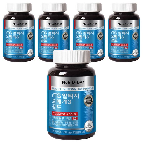 뉴트리디데이 rTG 알티지 오메가3 골드, 90정, 5개