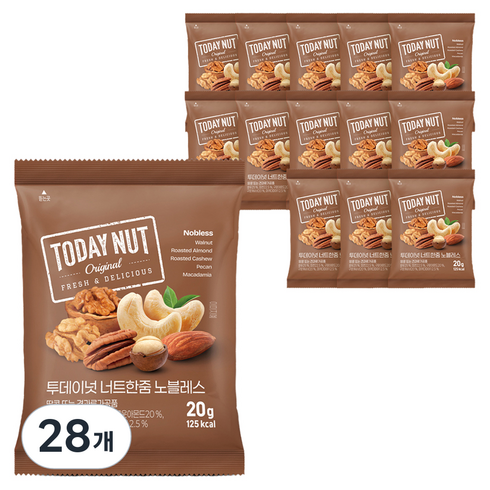 투데이넛 2주플랜 너트한줌 노블레스, 20g, 28개