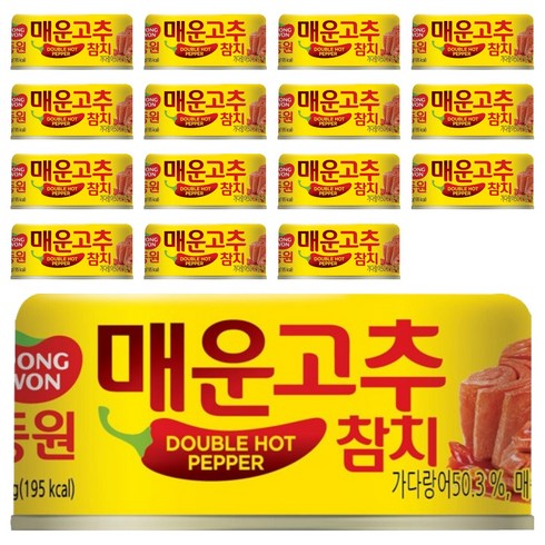 동원 매운 고추참치, 150g, 16개