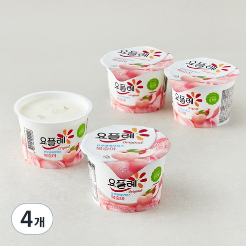 요플레 오리지날 복숭아 4p, 720g, 4개