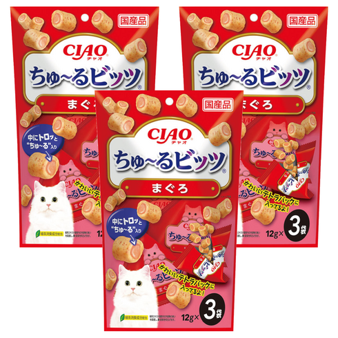 챠오츄르 고양이 츄르비츠 짜먹는 간식 CS-171 3p, 참치, 36g, 3개