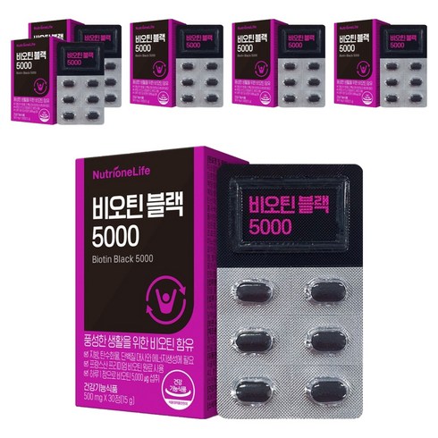 뉴트리원 비오틴 블랙 5000, 30정, 6개