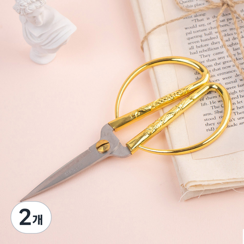 엔틱 재단가위 16.7cm, 골드, 2개