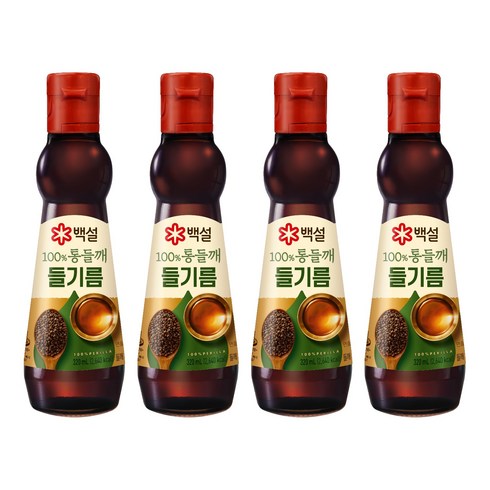 백설 100% 통들깨 들기름, 320ml, 4개