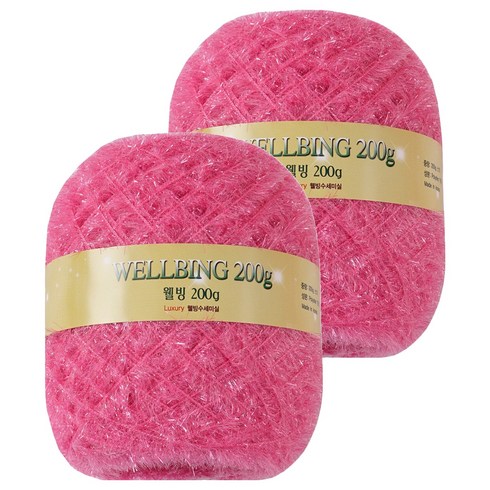 연일섬유 웰빙수세미 콘사 뜨개실 200g, 06핑크, 2개