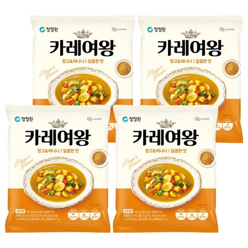 카레여왕 망고 앤 바나나 달콤한맛, 108g, 4개