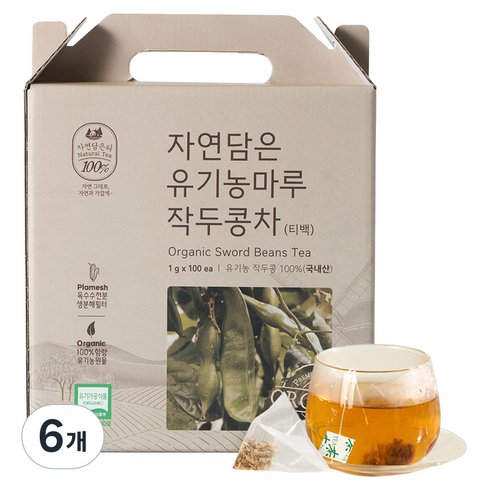 자연담은티 유기농 작두콩차 티백, 1g, 100개입, 6개