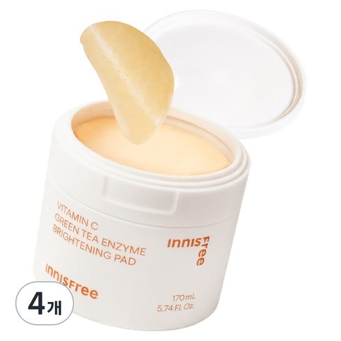 이니스프리 비타C 그린티 엔자임 잡티 토닝 패드 170ml, 60매입, 4개