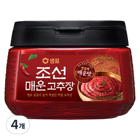 샘표 조선 매운 고추장, 2kg, 4개