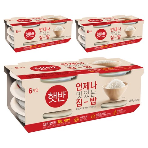 햇반 백미밥, 205g, 18개