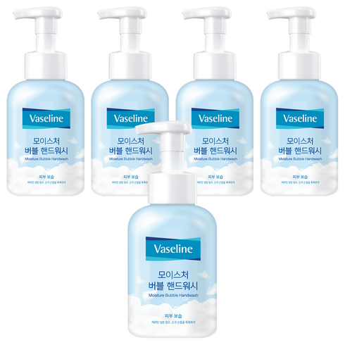 애경바세린 모이스처 버블 핸드워시, 500ml, 5개