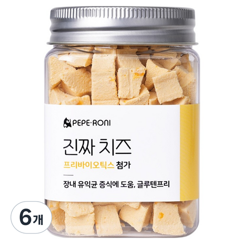 페페로니 강아지 프리바이오틱스 간식, 치즈, 180g, 6개