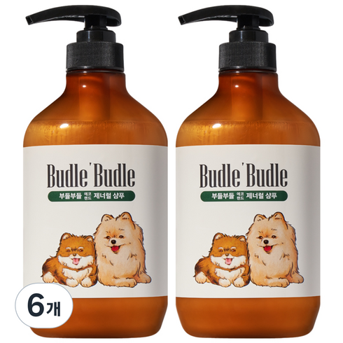 부들부들 에코랜드 제너럴 강아지 샴푸, 500g, 1개입, 6개