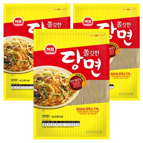 해표 쫄깃한 당면, 1kg, 3개
