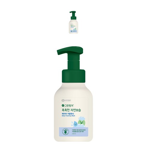 그린핑거 촉촉한 자연보습 베이비 거품워시, 320ml, 2개