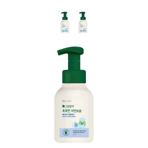 그린핑거 촉촉한 자연보습 베이비 거품워시 바디클렌저, 320ml, 3개