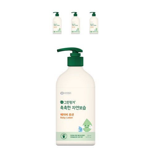 그린핑거 촉촉한 자연보습 베이비로션, 500ml, 4개