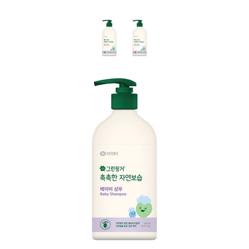 그린핑거 촉촉한 자연보습 베이비 샴푸, 500ml, 3개