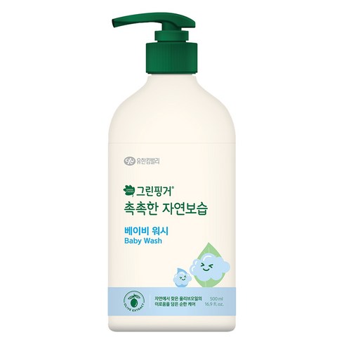 그린핑거 촉촉한 자연보습 베이비 워시, 500ml, 1개