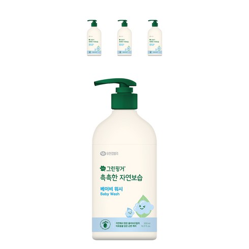 그린핑거 촉촉한 자연보습 베이비 바디워시, 500ml, 4개