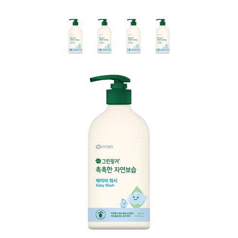 그린핑거 촉촉한 자연보습 베이비 바디워시, 500ml, 5개