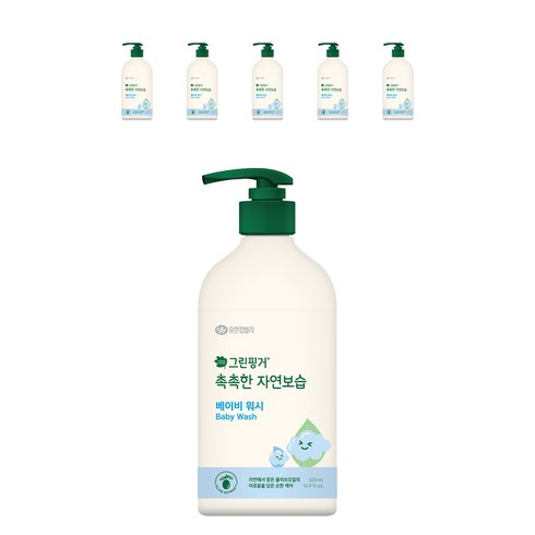 그린핑거 촉촉한 자연보습 베이비 바디워시, 500ml, 6개