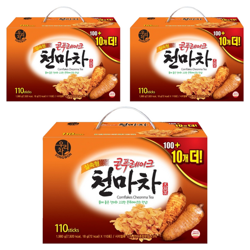 우리차 콘푸레이크 천마차, 18g, 110개입, 3개