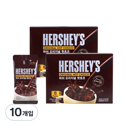 허쉬 오리지널 핫초코 분말 8p, 30g, 8개입, 10개