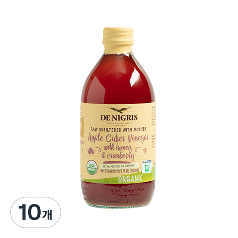 데니그리스 사과식초 허니크랜베리, 500ml, 10개